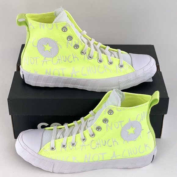 Converse Other - Converse Unt1tl3d Not A Chuck All Star Hi Mens Shoes Sneakers Green Volt A03146C